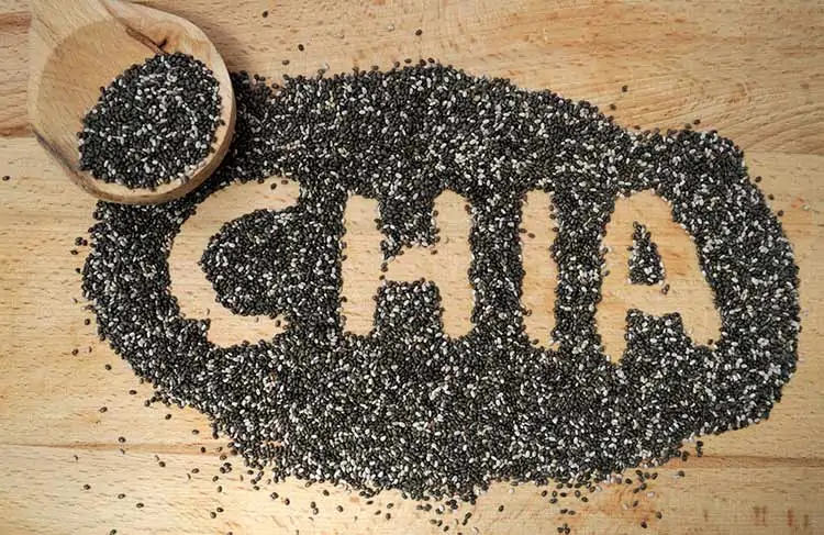 chia seeds on countertop