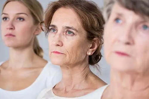 process of woman aging