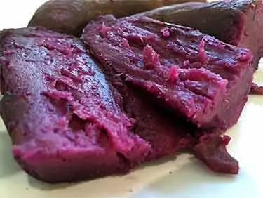 cooked purple sweet potato