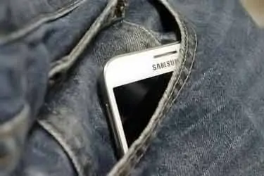 phone in jeans front pocket