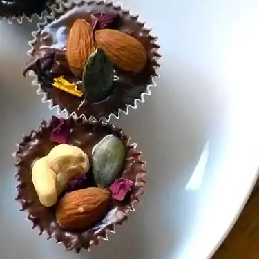 gourmet chocolates made with cashew, almond, and pumpkin seeds