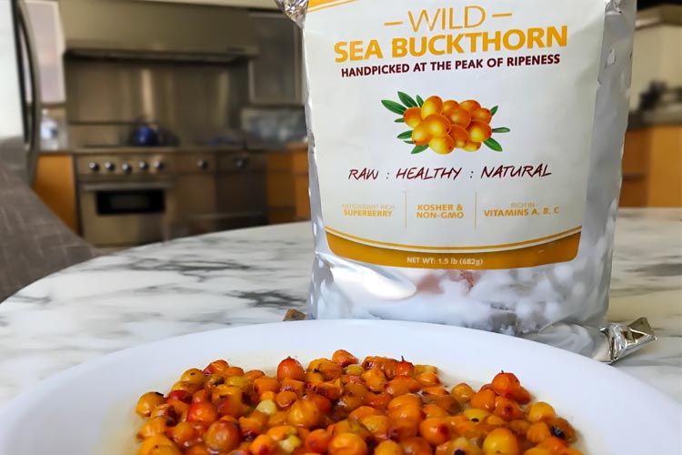 fresh raw sea buckthorn berries