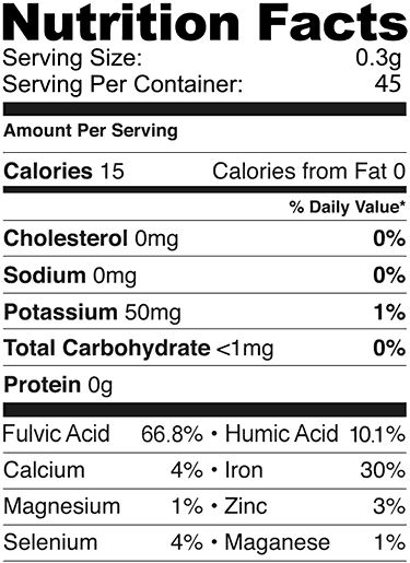 nutrition facts label