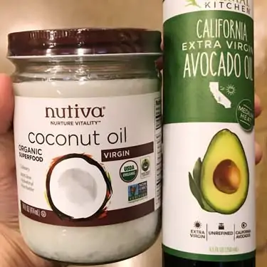 jars of avocado and coconut oil