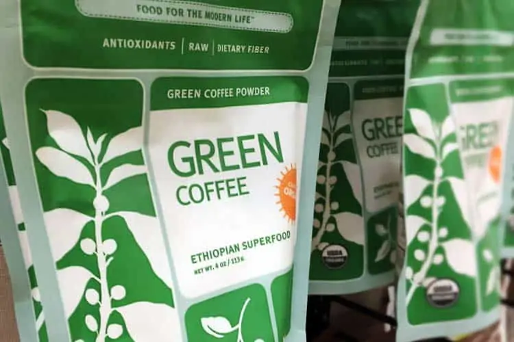 organic green coffee bean powder