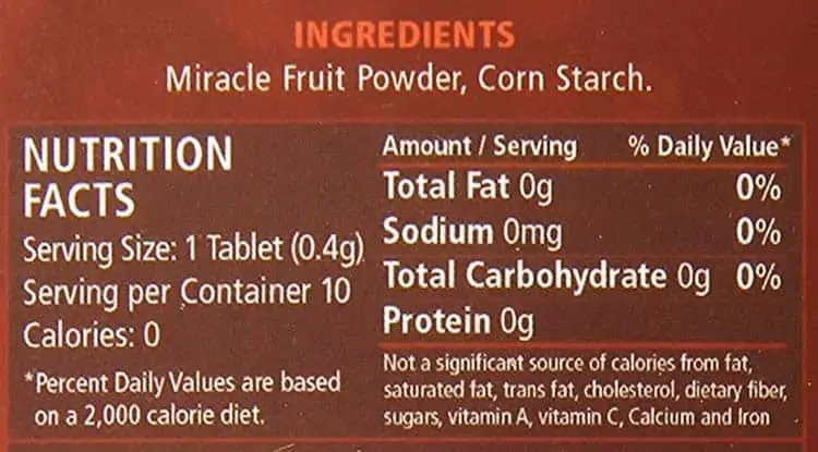 Mberry nutrition facts and ingredients label