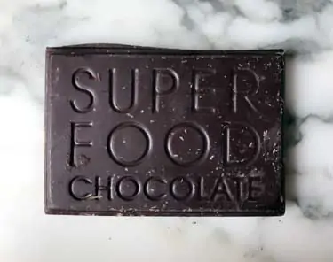 chocolate bar that says superfood on it