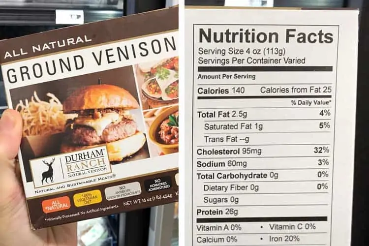 venison nutrition facts