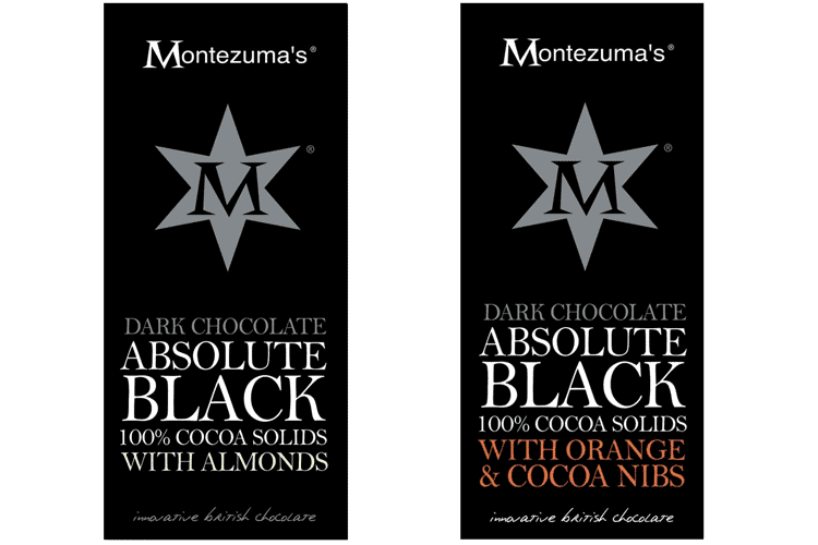 Montezuma's 100% cacao chocolate bars