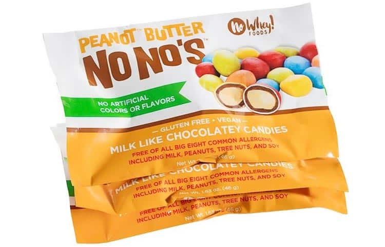 dairy-free Reese's Pieces alternative from No Whey Chocolates