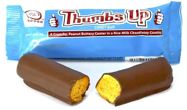 Thumbs Up vegan Butterfinger candy bar alternative