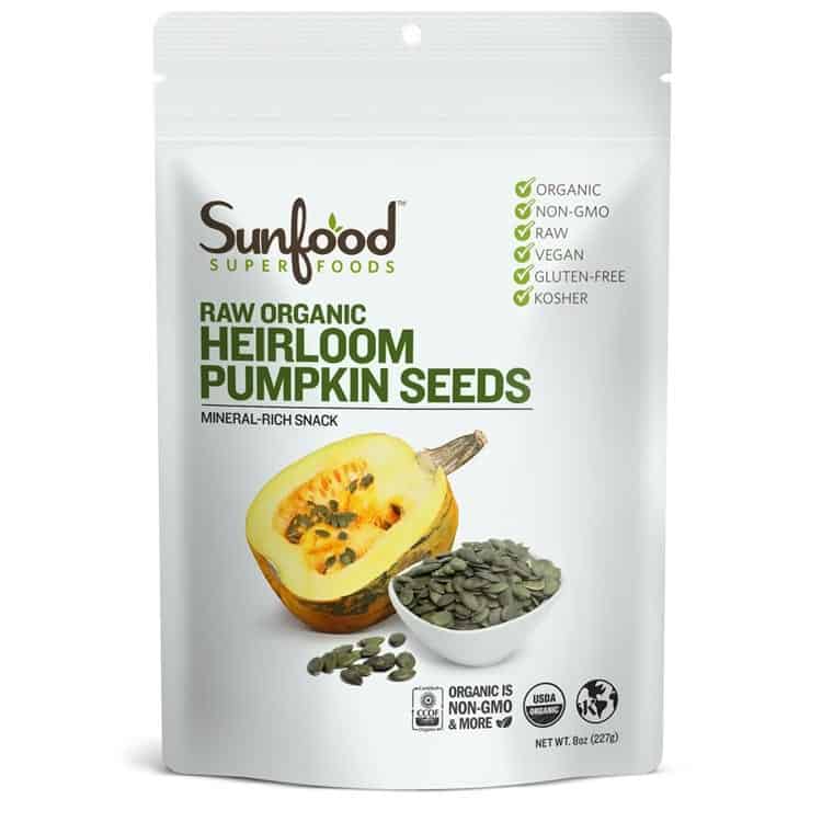 Sunfood raw organic Austrian heirloom pumpkin seeds