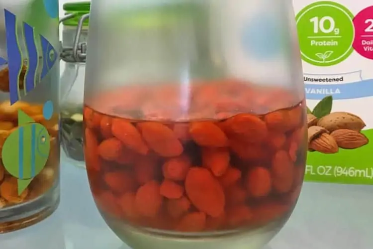 goji soaked overnight to hydrate