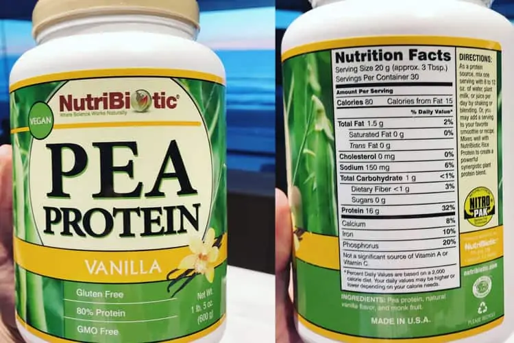 nutribiotic pea protein nutrition facts and ingredients